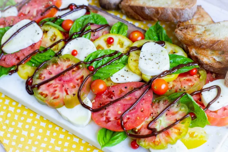 Black Garlic Drizzled Caprese Salad